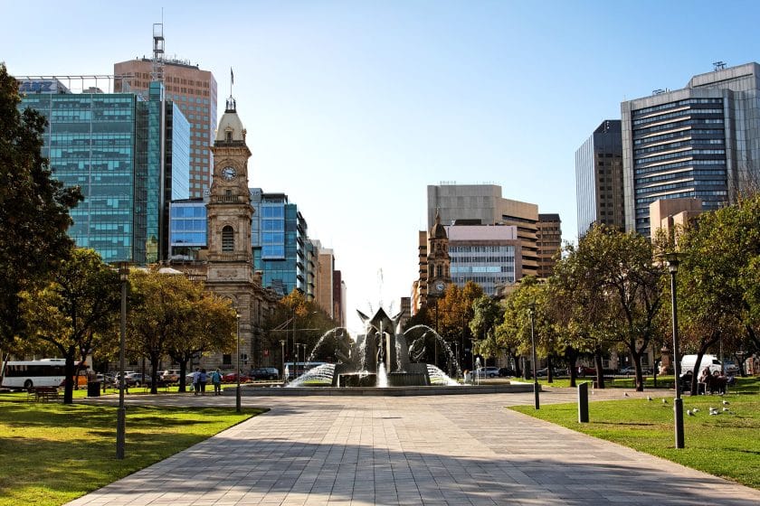Victoria Square in Adelaide.